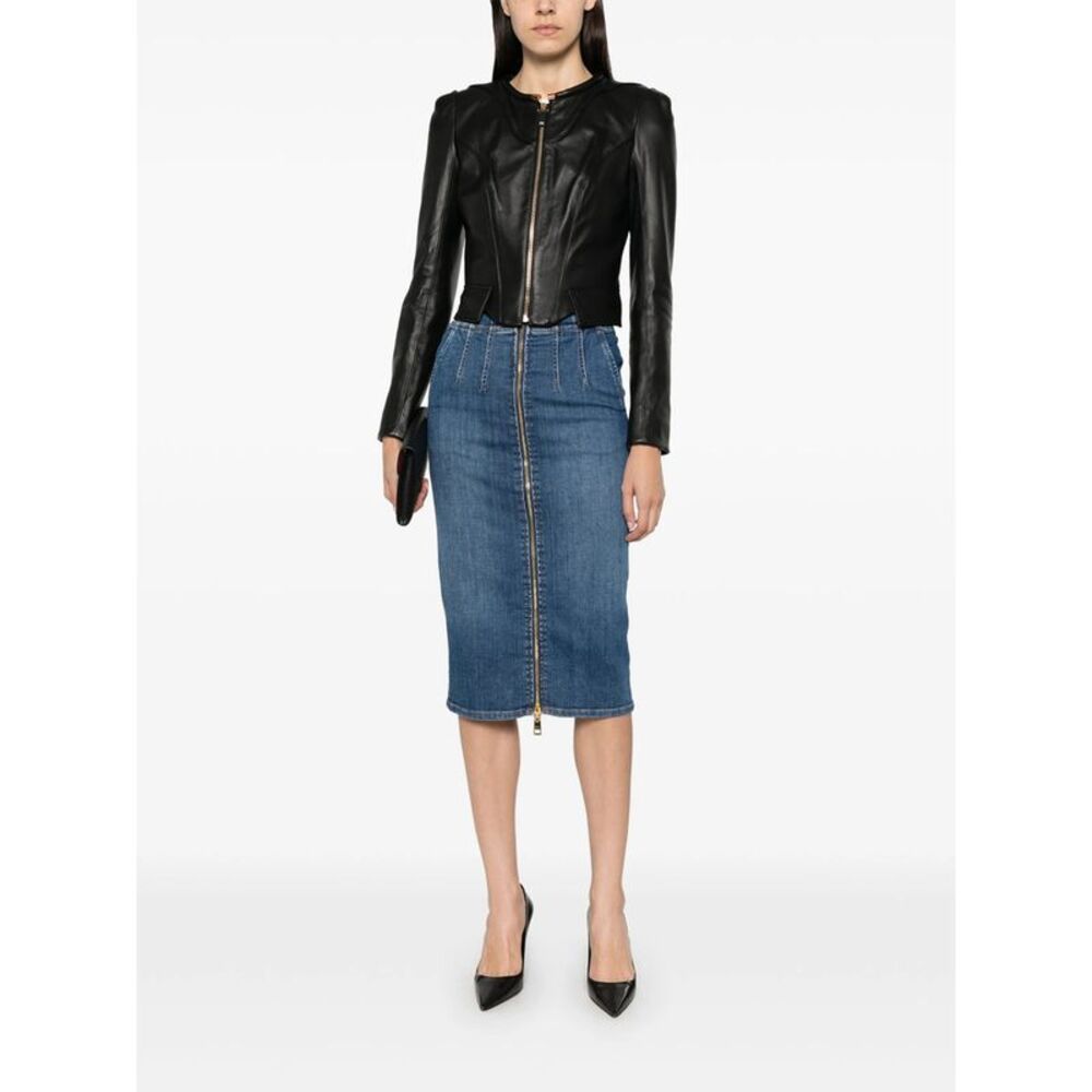 Elisabetta Franchi Black Jackets - Leather Jackets Women - Picture 3 of 5